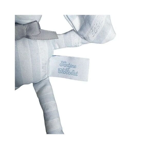 Tartine Et Chocolat striped bunny rabbit plush toy NWT Blue & White - Picture 5 of 10